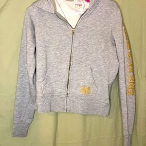 PINK Victoria’s Secret Zip-Up Light Gray Jacket
